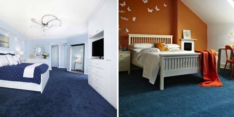 How to Decorate a Bedroom With Blue Carpet