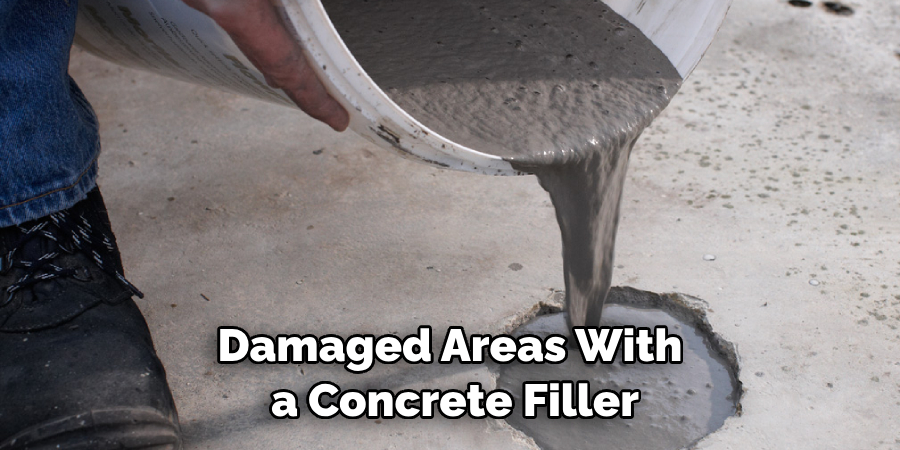 Damaged Areas With a Concrete Filler