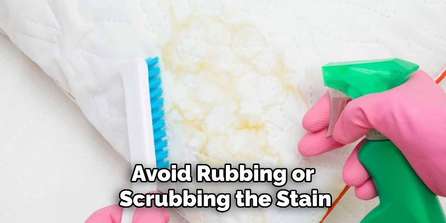 Avoid Rubbing or Scrubbing the Stain