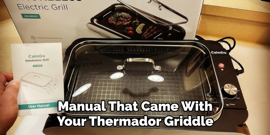 User Manual That Came With Your Thermador Griddle
