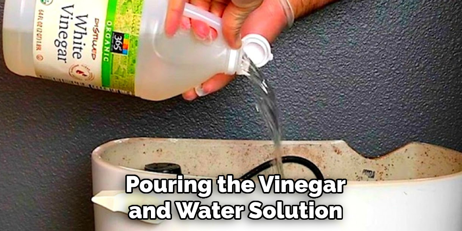 Pouring the Vinegar and Water Solution