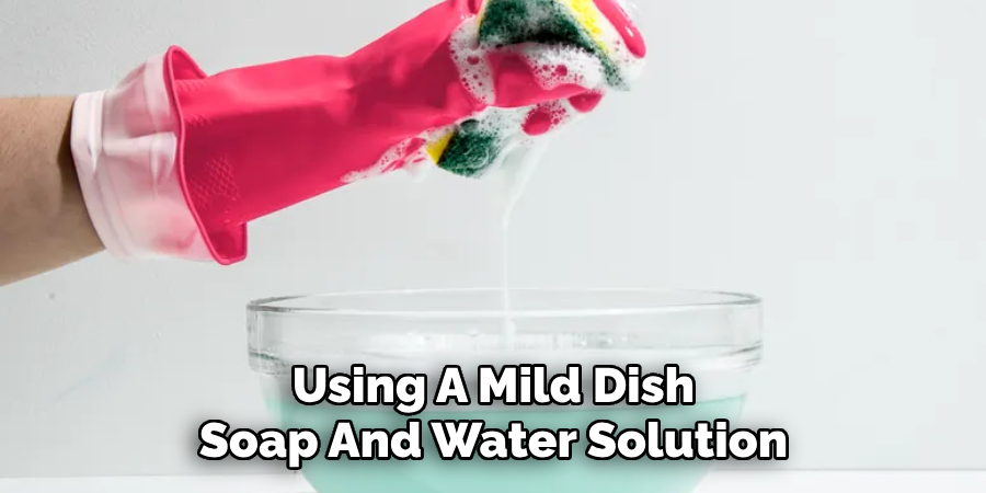 Using A Mild Dish Soap And Water Solution