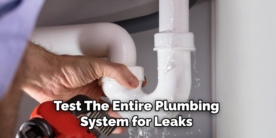 Test the Entire Plumbing System for Leaks