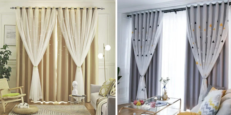 How to Hang Two Curtains on One Rod